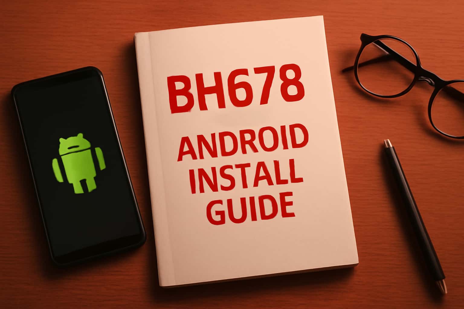 An informative scene featuring the BH678 Android Install Guide.