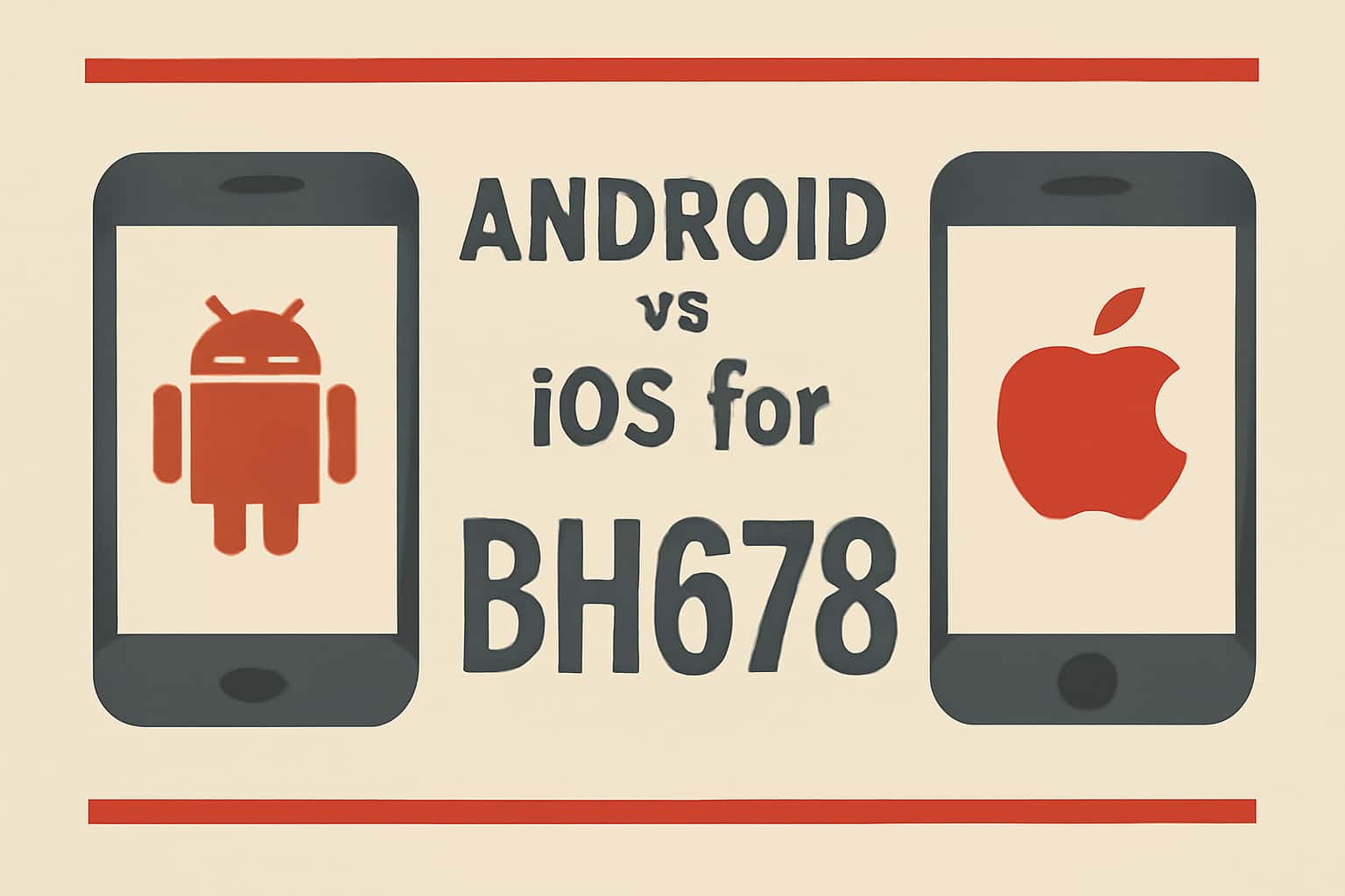 An illustrative comparison of Android and iOS platforms for the BH678 app.