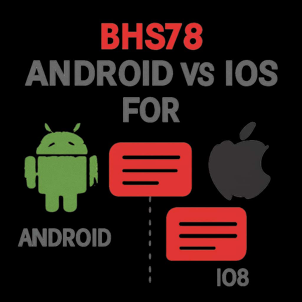 An educational illustration showing the differences between Android and iOS for the BH678 app.