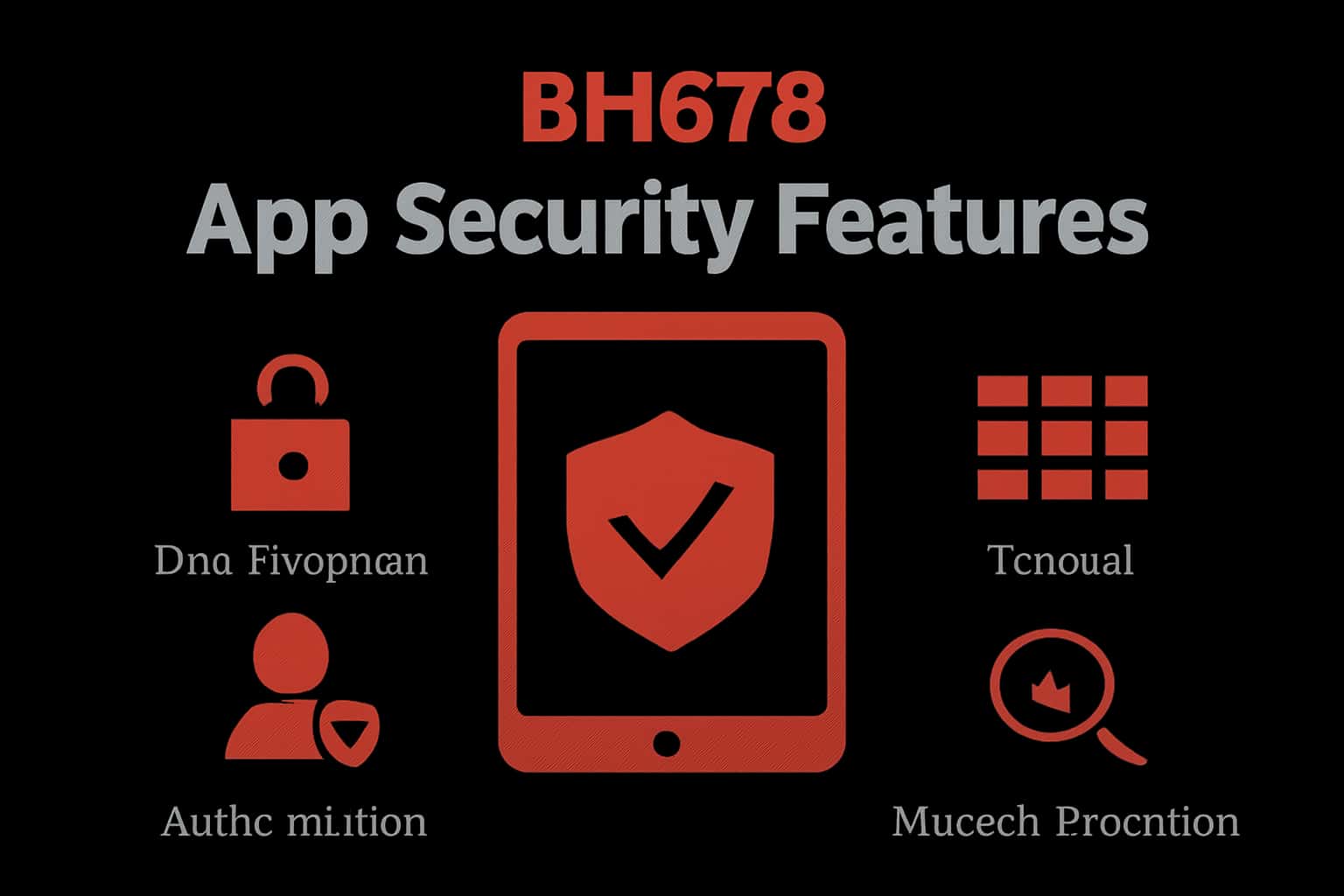Visual representation of BH678 App Security Features, showcasing a high-tech environment with relevant data.