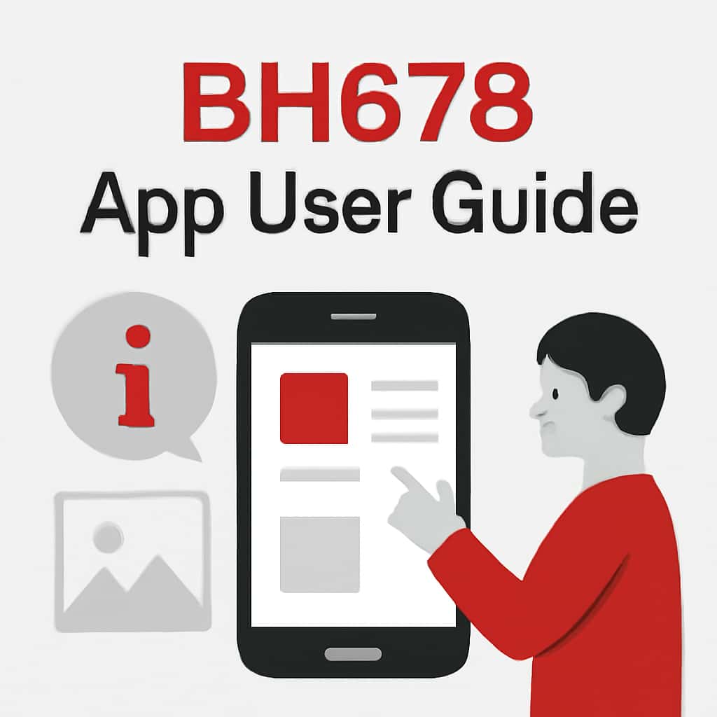 Illustration mapping the installation steps for BH678 App.