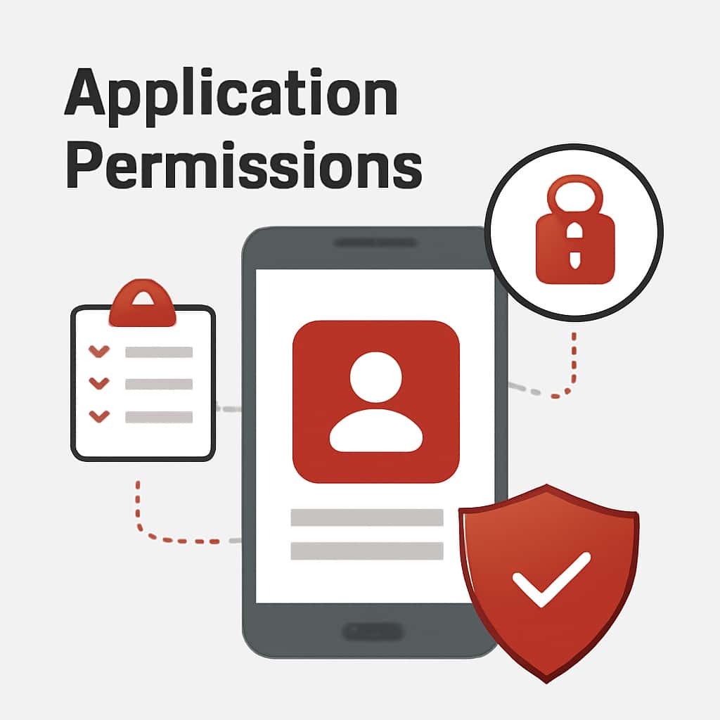 An educational diagram on BH678 Application Permissions.