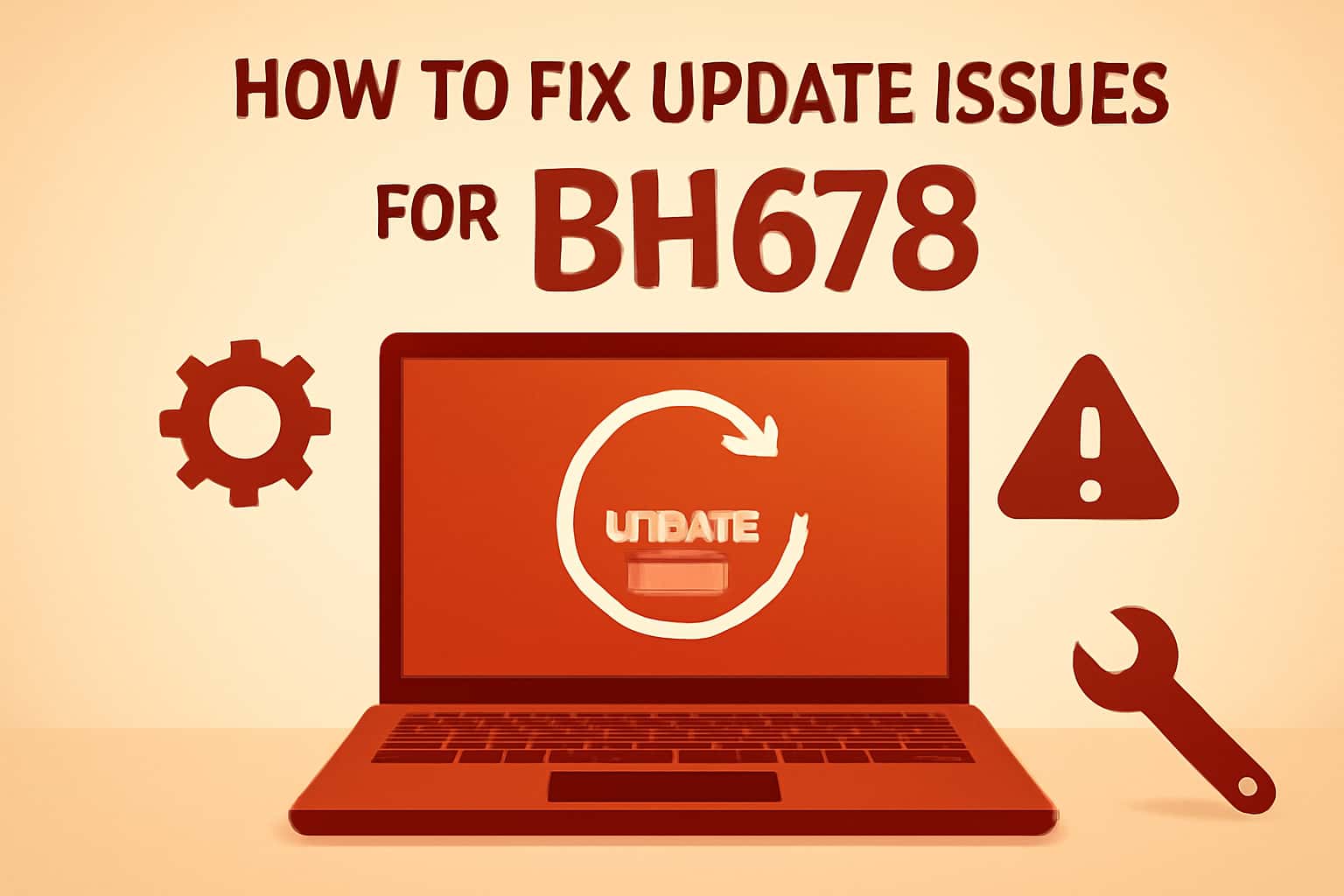 Informational graphic about fixing update issues for BH678