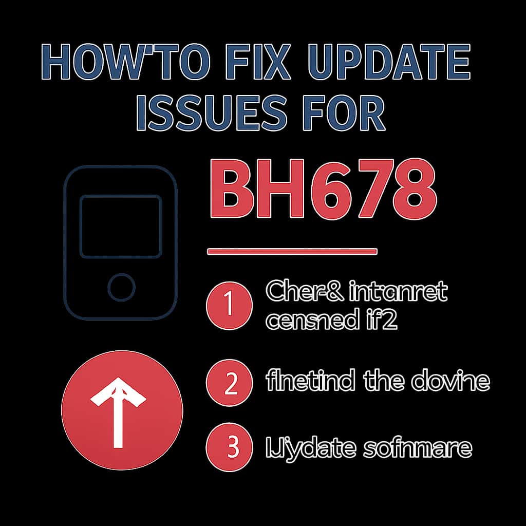 Illustration showing troubleshooting steps for BH678 updates