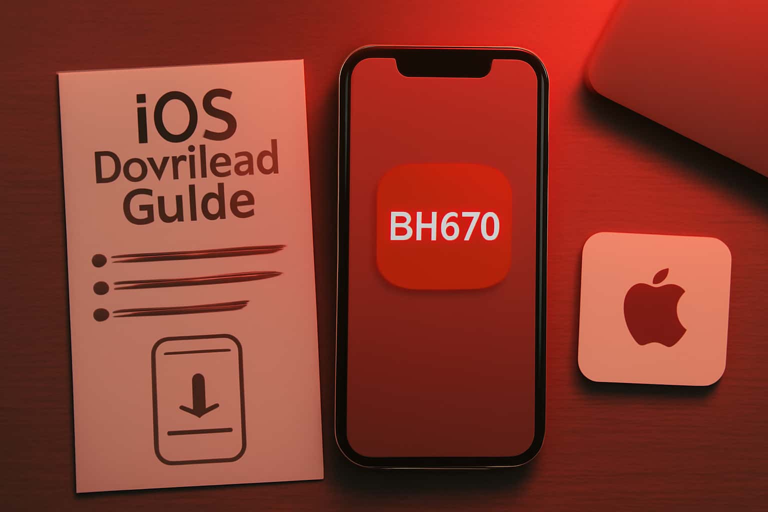 Informational scene illustrating the BH678 iOS Download Guide.