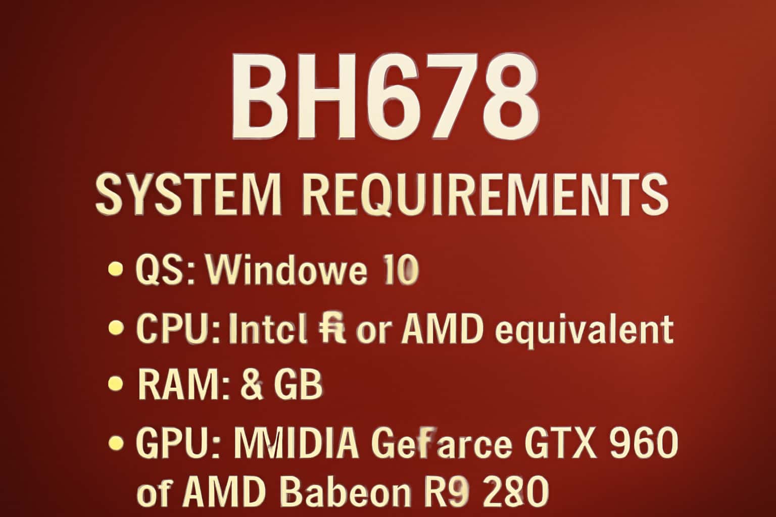 A visual representation of BH678 System Requirements with a focus on installation and compatibility.