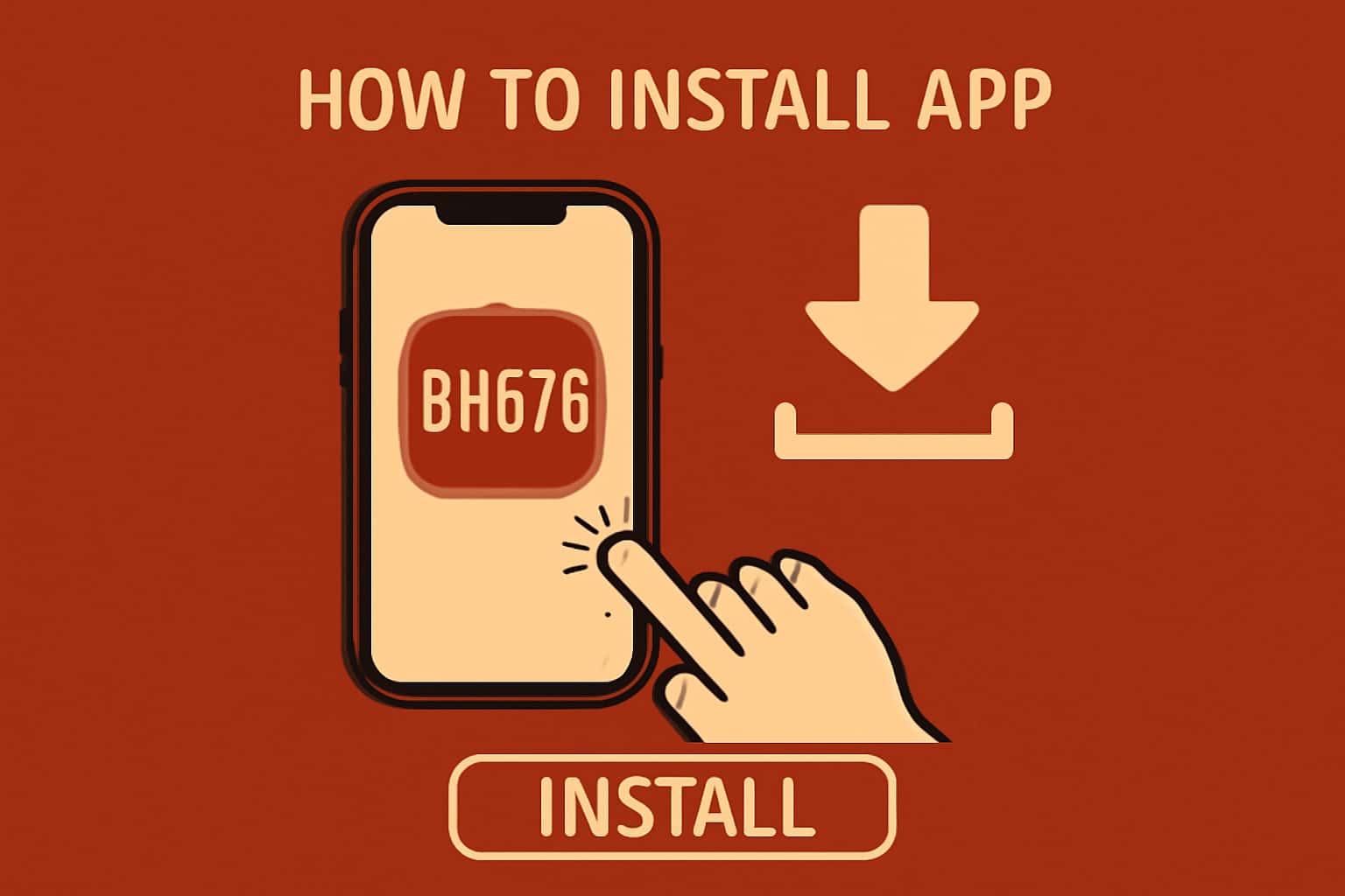 An informative illustration depicting the installation process for the BH678 app.