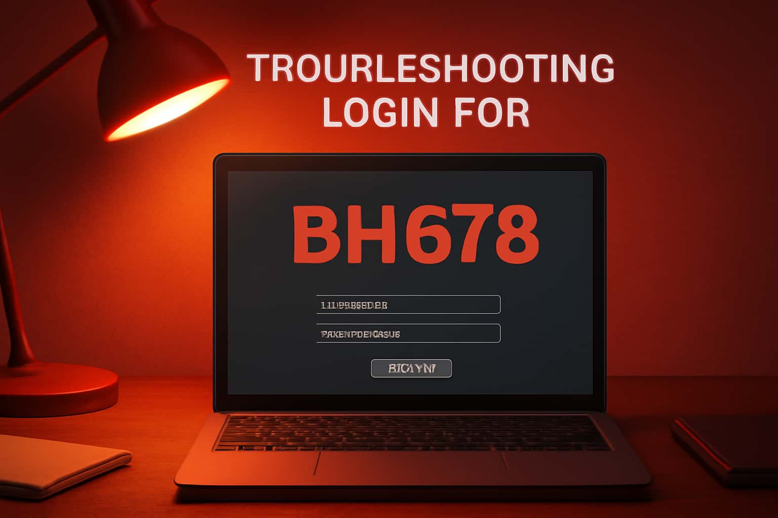 A neutral scene illustrating troubleshooting login issues for the BH678 application.